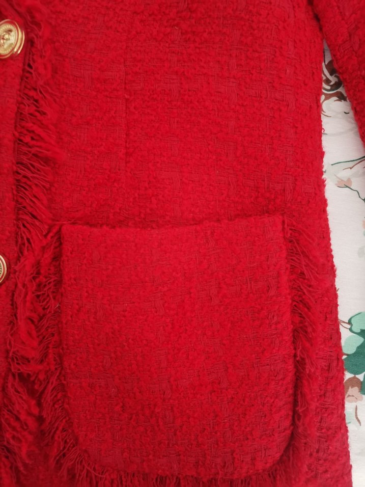 Kırmızı Düğmeli Tüvit Blazer - Görsel 5