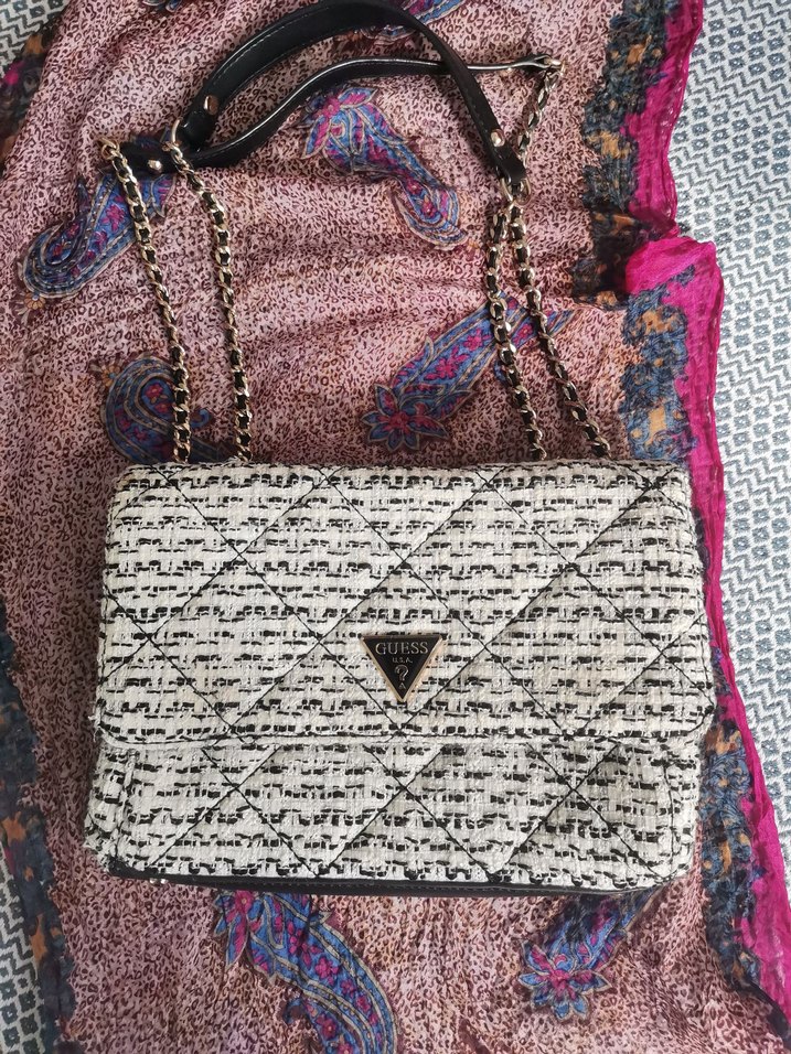 ORJİNAL Guess Örgü Desenli Bohem Tüvit Kadın Çanta - Görsel 2
