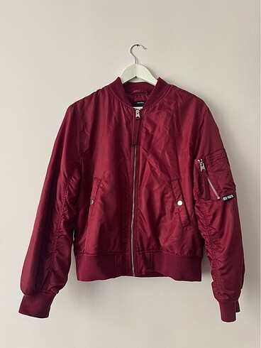 Bershka Bershka Bordo Bomber Ceket