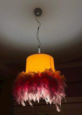 Pembe Tüylü Sarkıt Lamba - Görsel 3