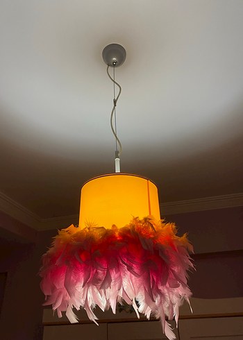 Pembe Tüylü Sarkıt Lamba - Görsel 2