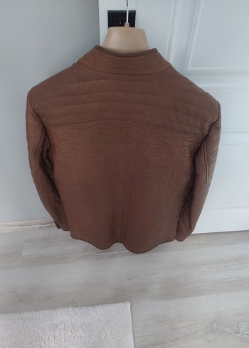 Kahverengi Deri Kısa Ceket - Görsel 6