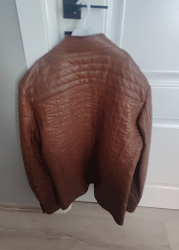 Kahverengi Deri Kısa Ceket - Görsel 5