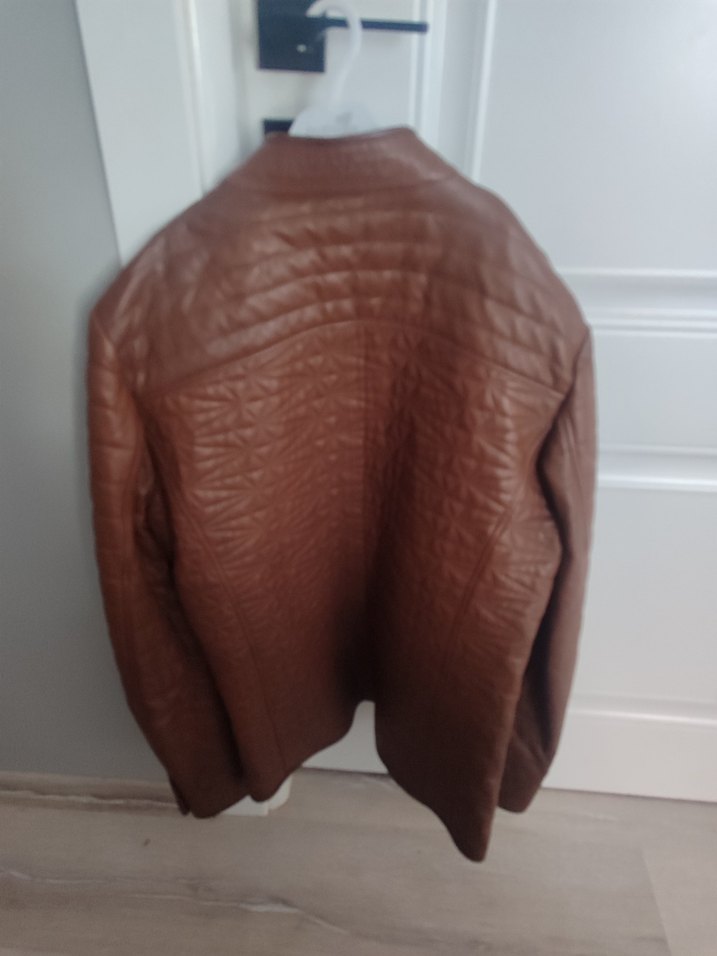 Kahverengi Deri Kısa Ceket - Görsel 5