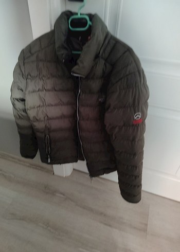 Erkek haki Fermuarlı Yüksek Yakalı Mont - Görsel 3