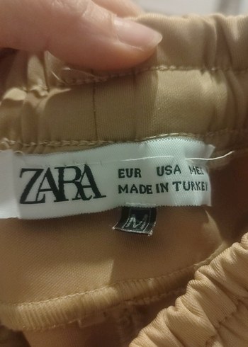 Bej Baskılı Kadın Kumaş Pantolon - Görsel 2