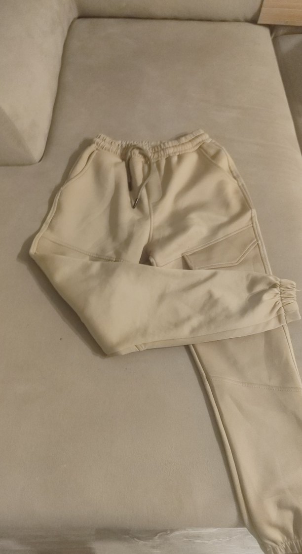 Bej Baskılı Kadın Kumaş Pantolon - Görsel 5