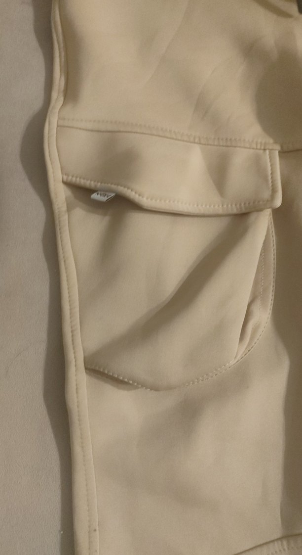 Bej Baskılı Kadın Kumaş Pantolon - Görsel 3