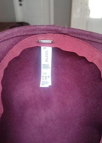 Bordo Süet Kadın Şapka - Görsel 2