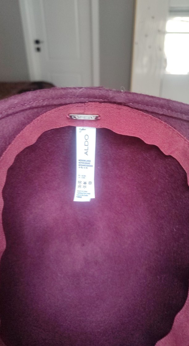 Bordo Süet Kadın Şapka - Görsel 2