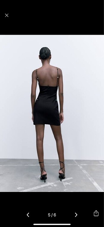 xs Beden siyah Renk Zara drape detaylı mini elbise