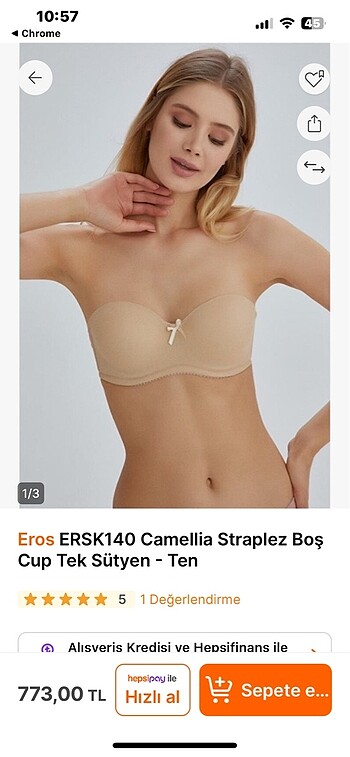 diğer Beden Eros straplez sütyen