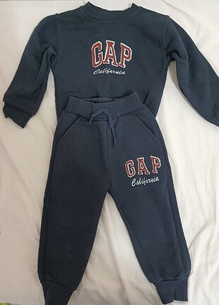 Unisex gap içi polar 2-3 yaş çocuk lacivert eşofman takım