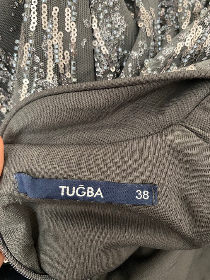 Yılan Desenli Uzun Kollu Drapeli Abiye Elbise - Görsel 4