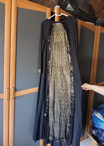 Uzun Siyah Drapeli Gotik Kadın Elbise