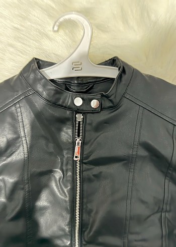 Defacto Siyah Biker Deri Ceket Kadın - Görsel 2