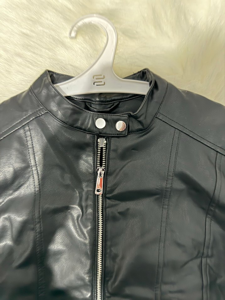 Defacto Siyah Biker Deri Ceket Kadın - Görsel 2