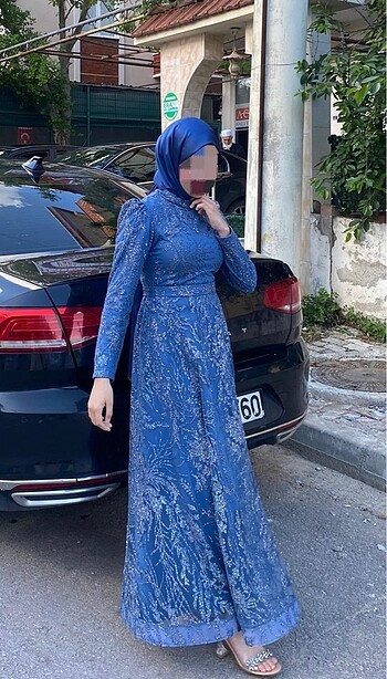 Abiye taşlı lacivert