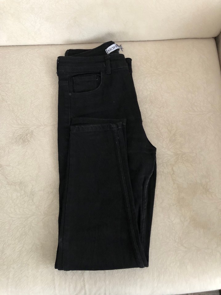 Siyah Yüksek Bel Düz Paça Jean — görsel 7/9