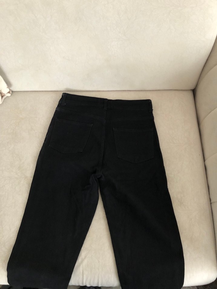 Siyah Yüksek Bel Düz Paça Jean — görsel 6/9