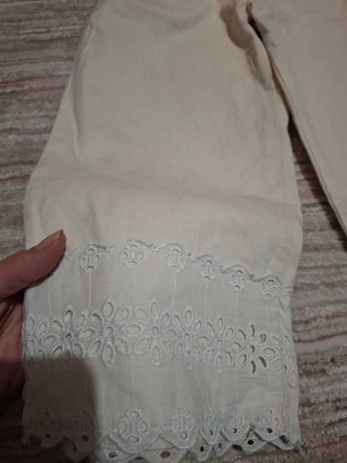 Dantel Detaylı çocuk keten Pantolon - Görsel 2