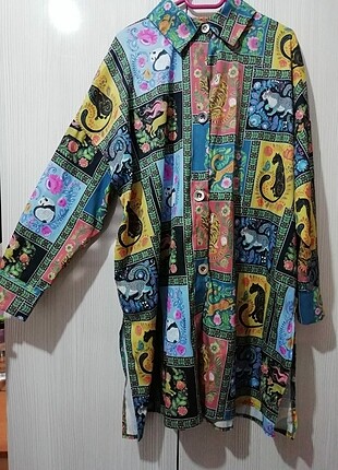 On Fashion Renkli ve etnik desenli tunik, elbise yada kimono olarak da kull