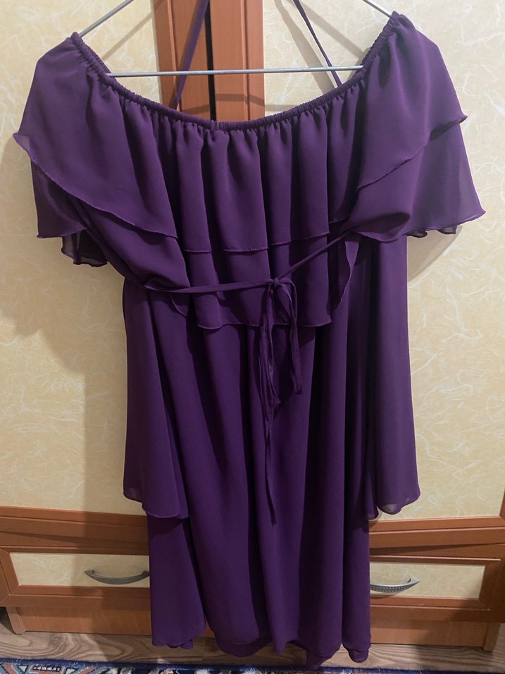 Mor Straplez Midi Mezuniyet Elbisesi - Görsel 2