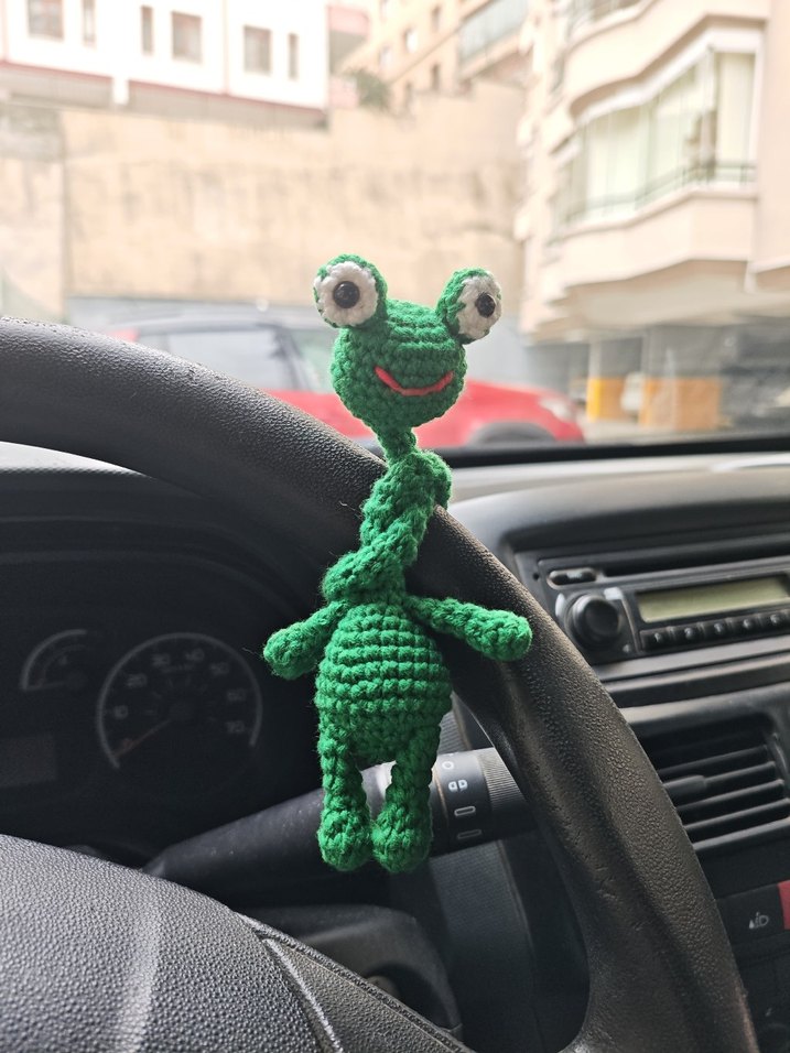 kurbağa araba süsü - Görsel 5