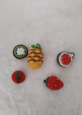 Bohem Tarzı Örgü Meyve Seti - Görsel 5