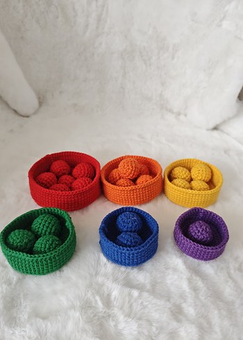 Renkli Örgü Gökkuşağı Toplama Oyuncağı - Görsel 4