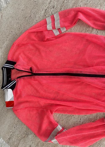 Pembe Fermuarlı fileli Yüksek Yakalı Kadın Ceket