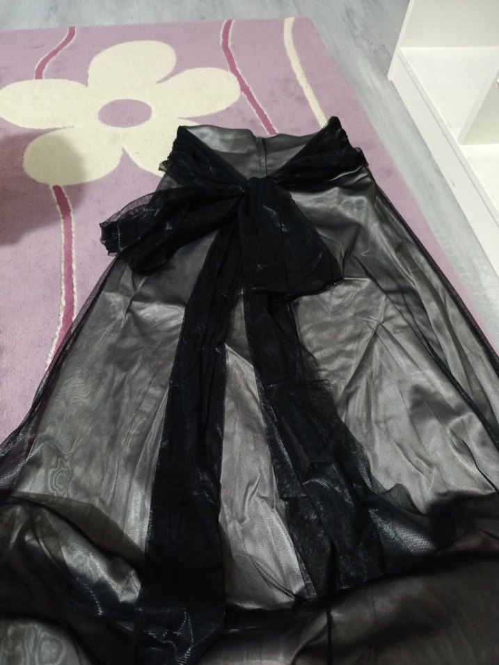 Siyah tüllü abiye etek - Görsel 5