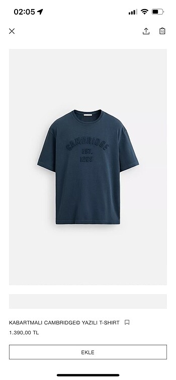 Erkek zara tshirt
