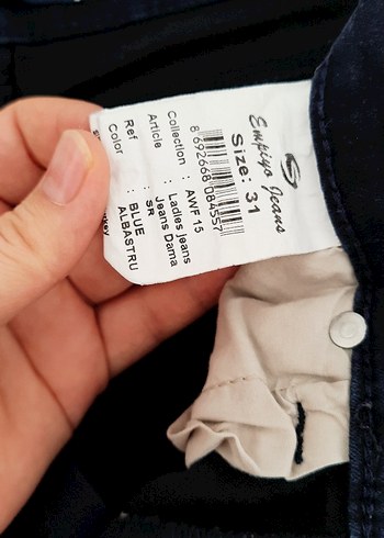 31 Beden Kadın Siyah Denim Normal Boy Pantolon