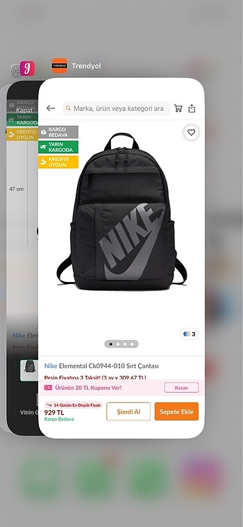 Orjinal Nike Sırt Çantası