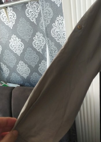 H&M Bej Keten Erkek Gömlek