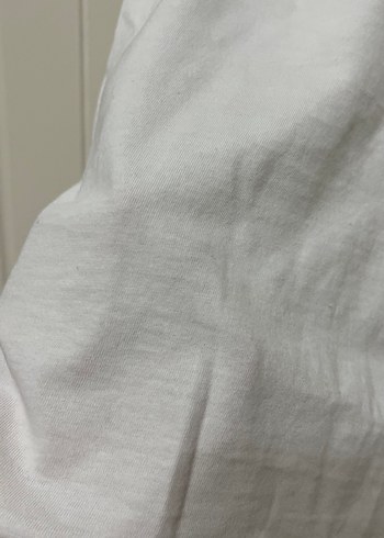 Kadın Beyaz Kısa Kollu Pamuklu Tişört - Görsel 4