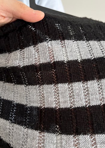 Çizgili Uzun Kollu Kadın Hırka - Görsel 4