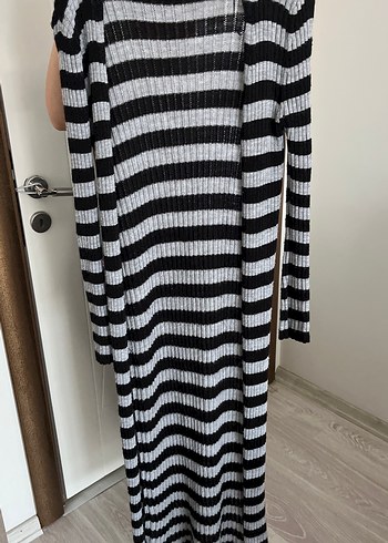 Çizgili Uzun Kollu Kadın Hırka - Görsel 2