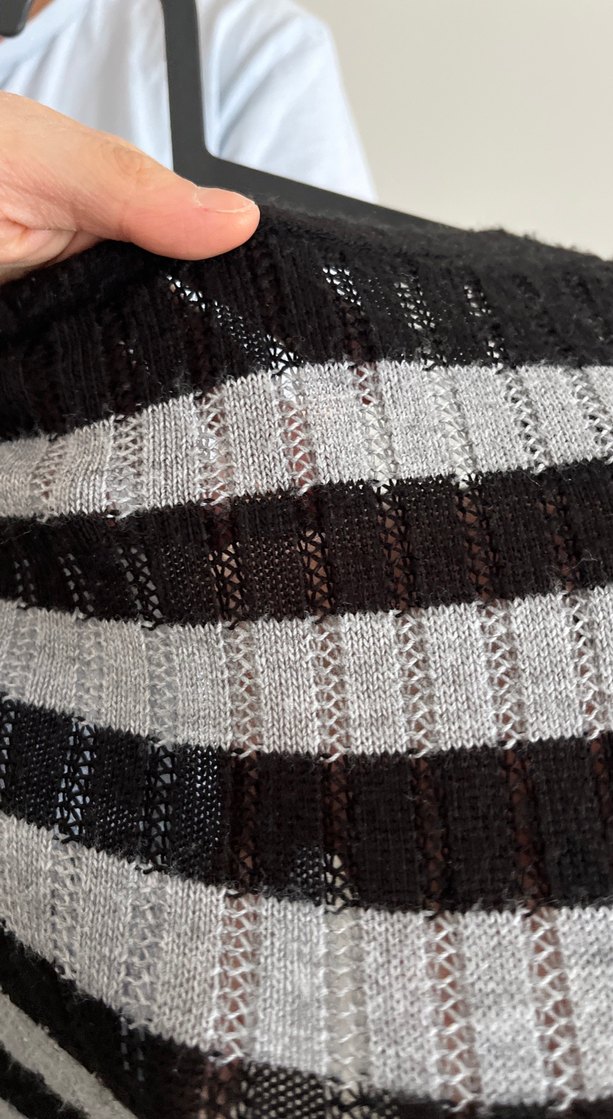 Çizgili Uzun Kollu Kadın Hırka - Görsel 4