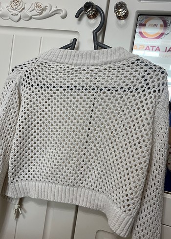 Gri Örgü Kadın Hırka,Uzun Kollu - Görsel 7