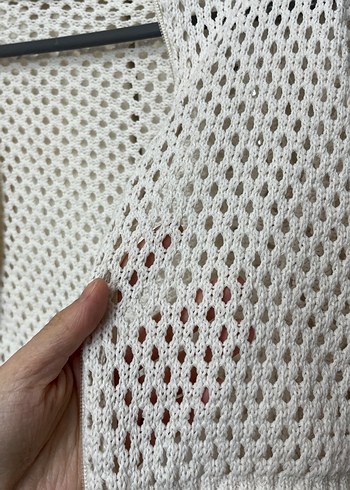 Gri Örgü Kadın Hırka,Uzun Kollu - Görsel 5