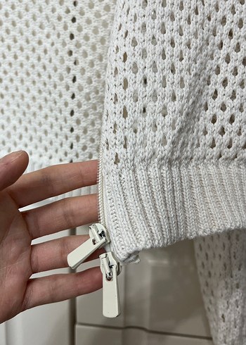 Gri Örgü Kadın Hırka,Uzun Kollu - Görsel 6