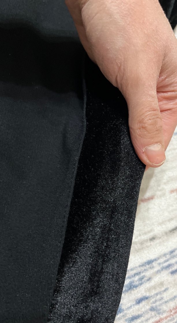 Siyah Midi Kadın Tayt - Ofis Şıklığı yanları parlak süvet - Görsel 4