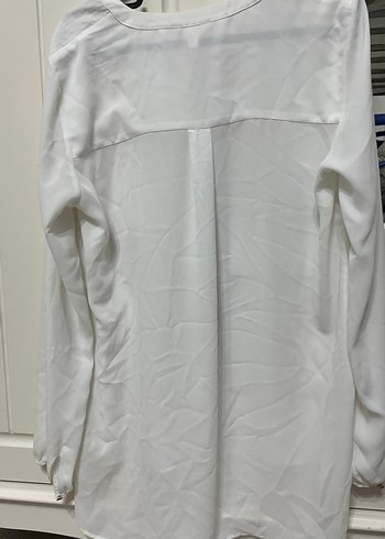 Gri V Yaka Düğmeli Kadın Gömlek - Görsel 5