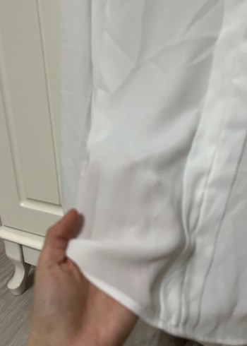 Gri V Yaka Düğmeli Kadın Gömlek - Görsel 3