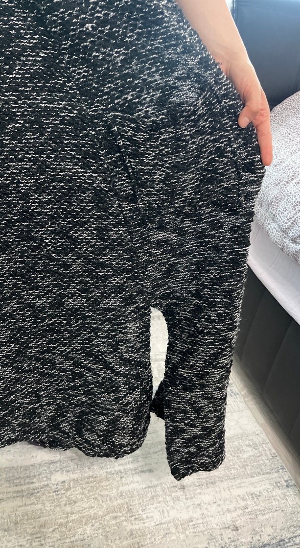 Uzun Gri Örgü Kadın Hırka - Görsel 5