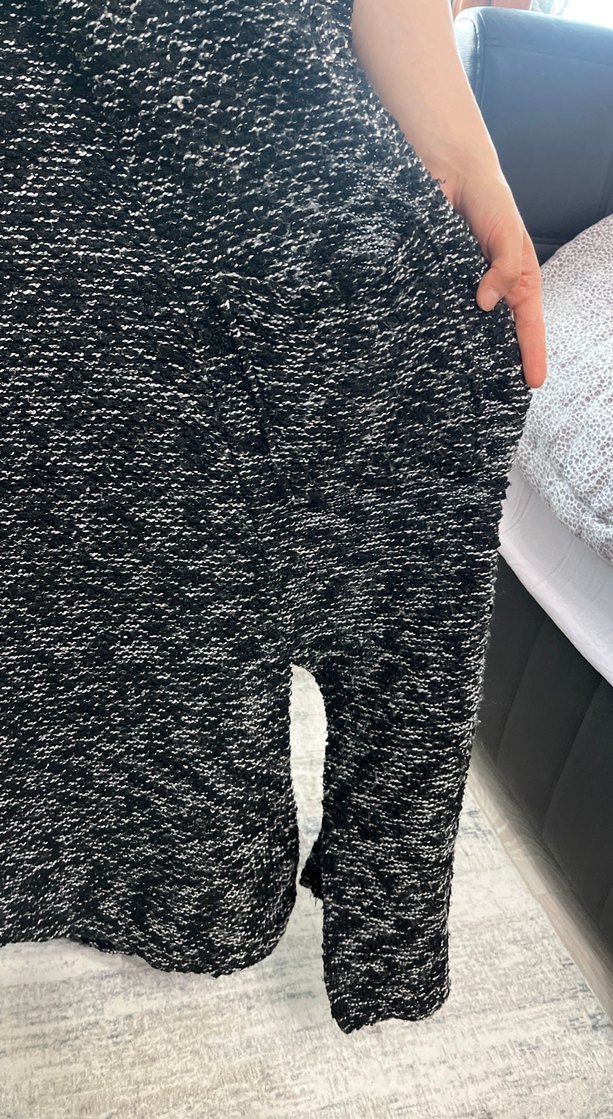 Uzun Gri Örgü Kadın Hırka - Görsel 4