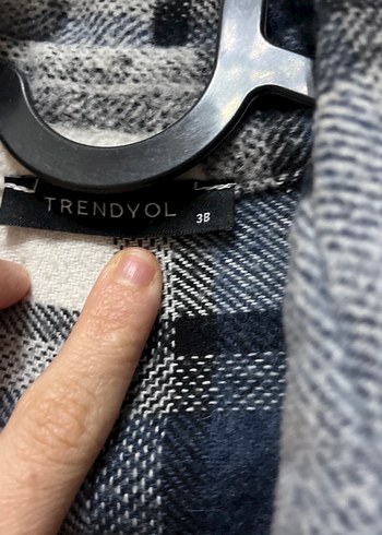 Düğmeli Lacivert Ekose unisex Gömlek - Görsel 4