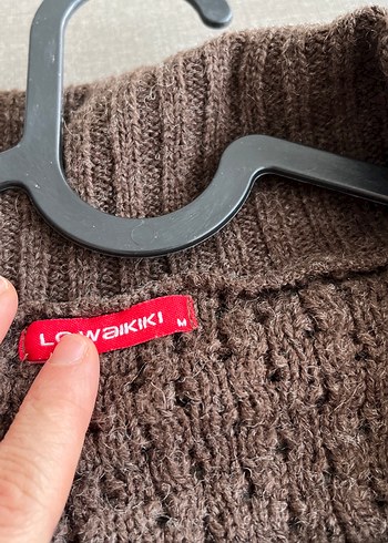 Kahverengi Örgü Bohem V-Yaka Hırka - Görsel 3